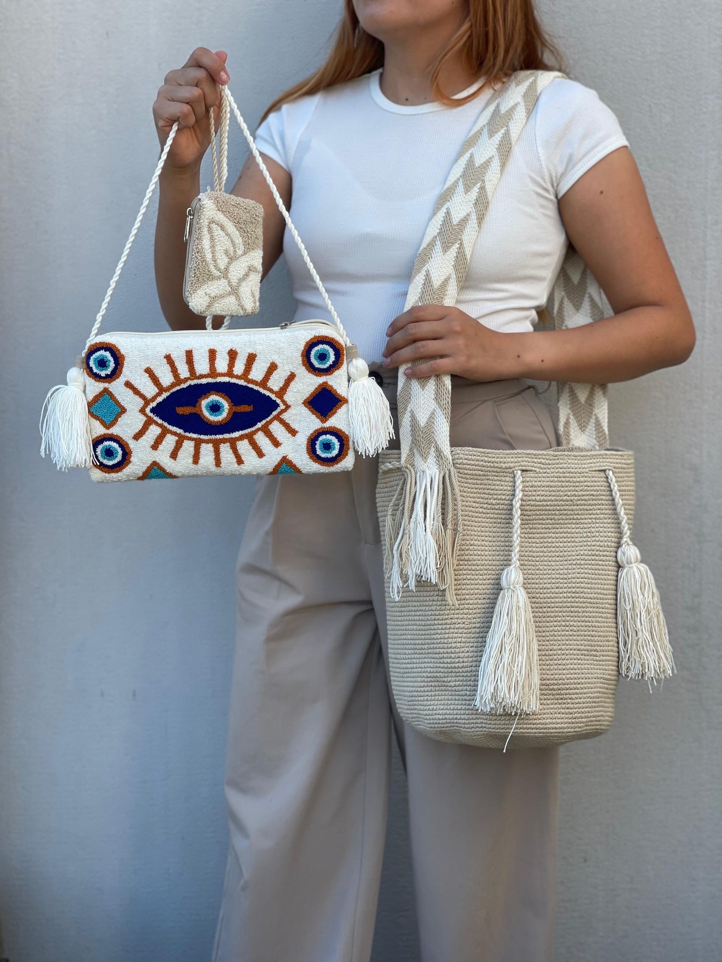 💫 Combo Wayuu: Mochila GRANDE+ Monedero + Sobre Artesanal🎁