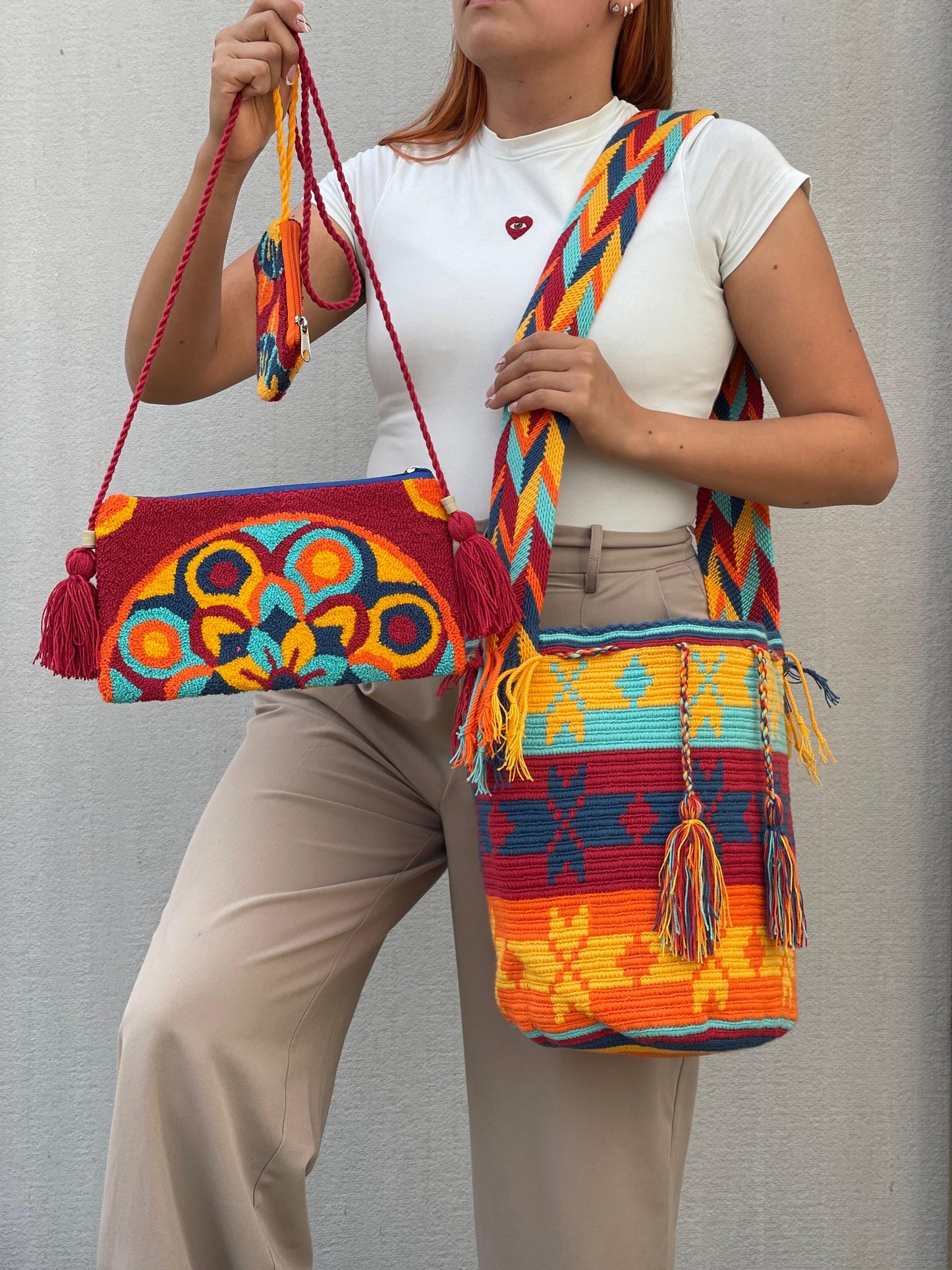 💫 Combo Wayuu: Mochila GRANDE Diseño+ Sobre + (MONEDERO GRATIS) 🎁