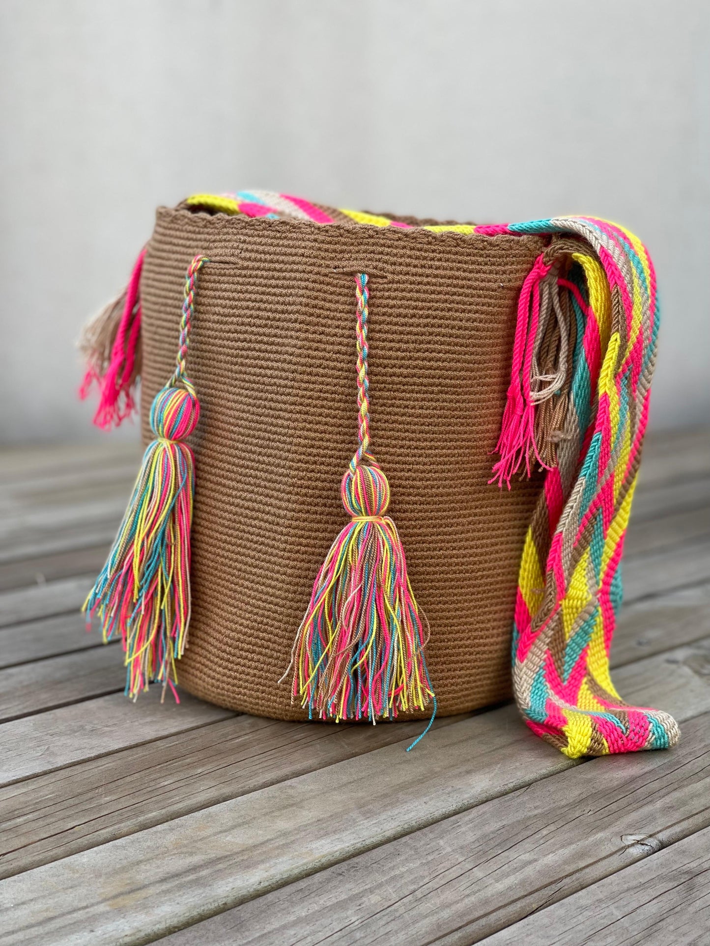 Mochila GRANDE Unicolor Tonos Tierra 🌎(31x28)