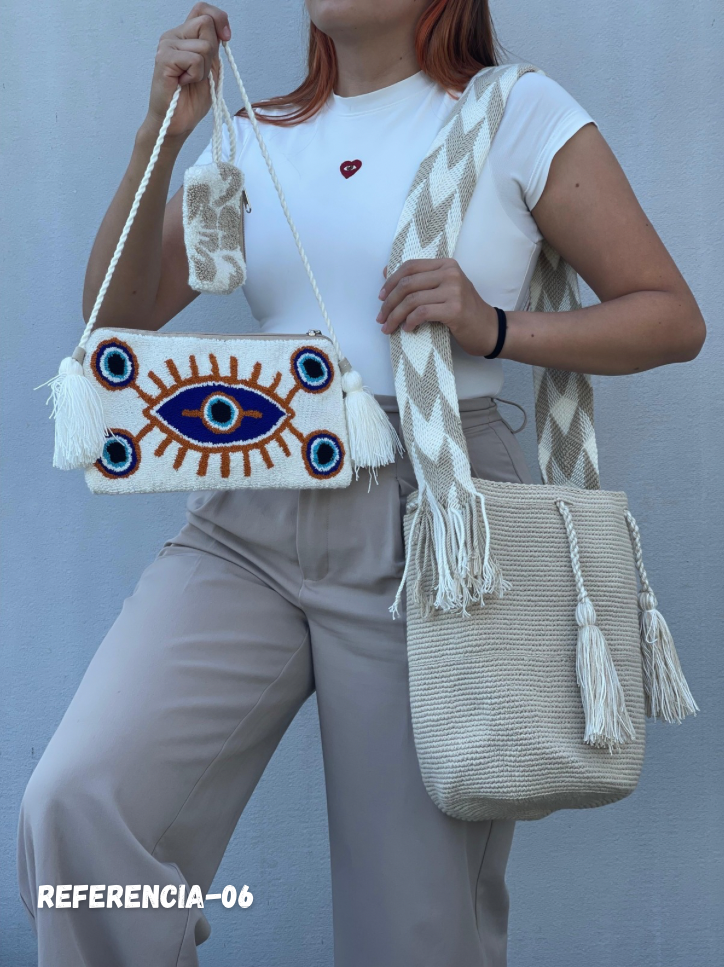💫 Combo Wayuu: Mochila GRANDE+ Monedero + Sobre Artesanal🎁