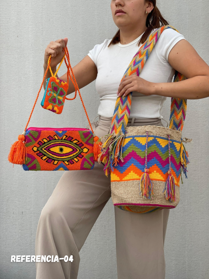 💫 Combo Wayuu: Mochila GRANDE Diseño+ Sobre + (MONEDERO GRATIS) 🎁