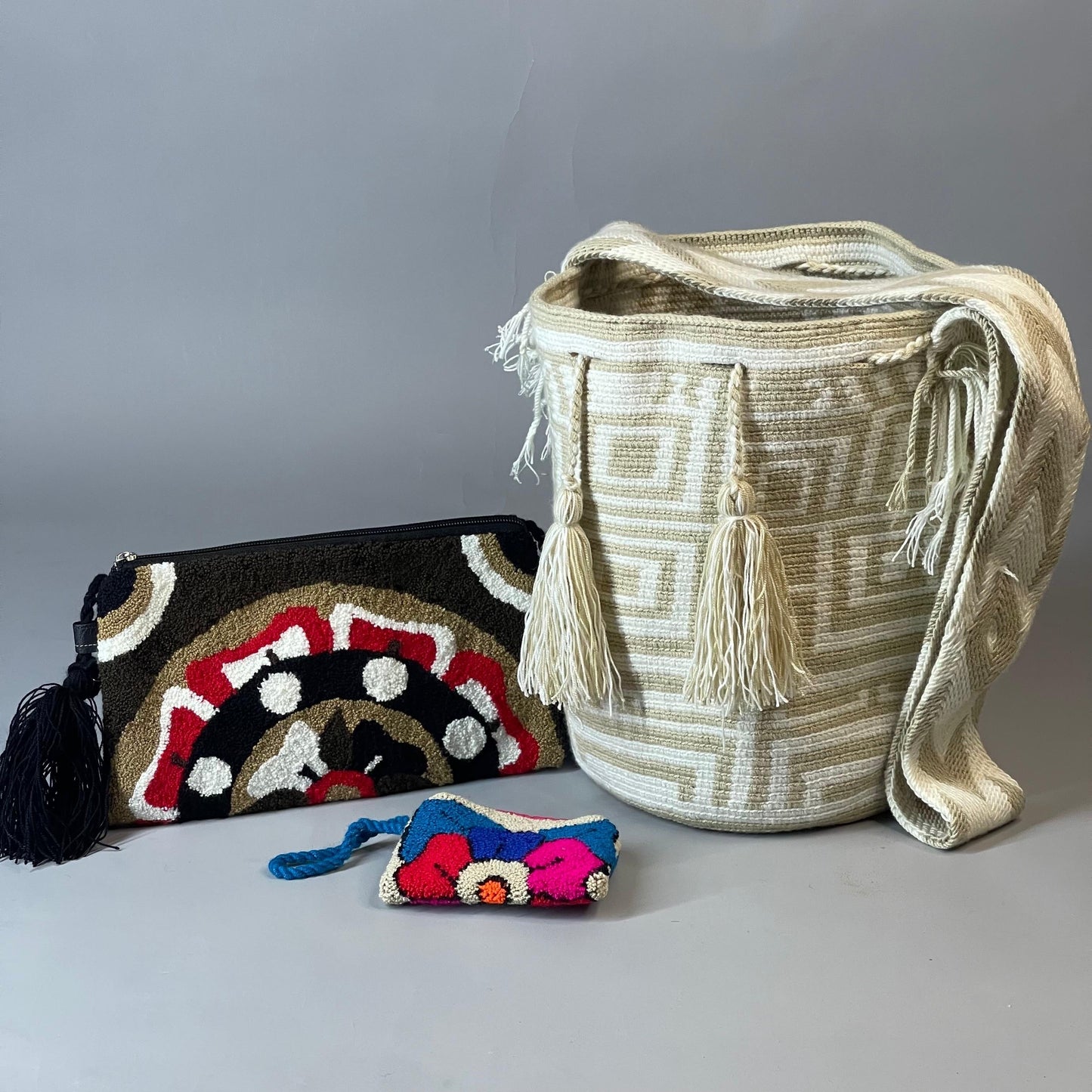 💫 Combo Wayuu: Mochila GRANDE Diseño+ Sobre + (MONEDERO GRATIS) 🎁