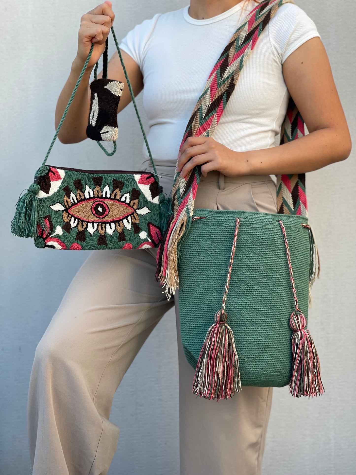 💫 Combo Wayuu: Mochila GRANDE+ Monedero + Sobre Artesanal🎁