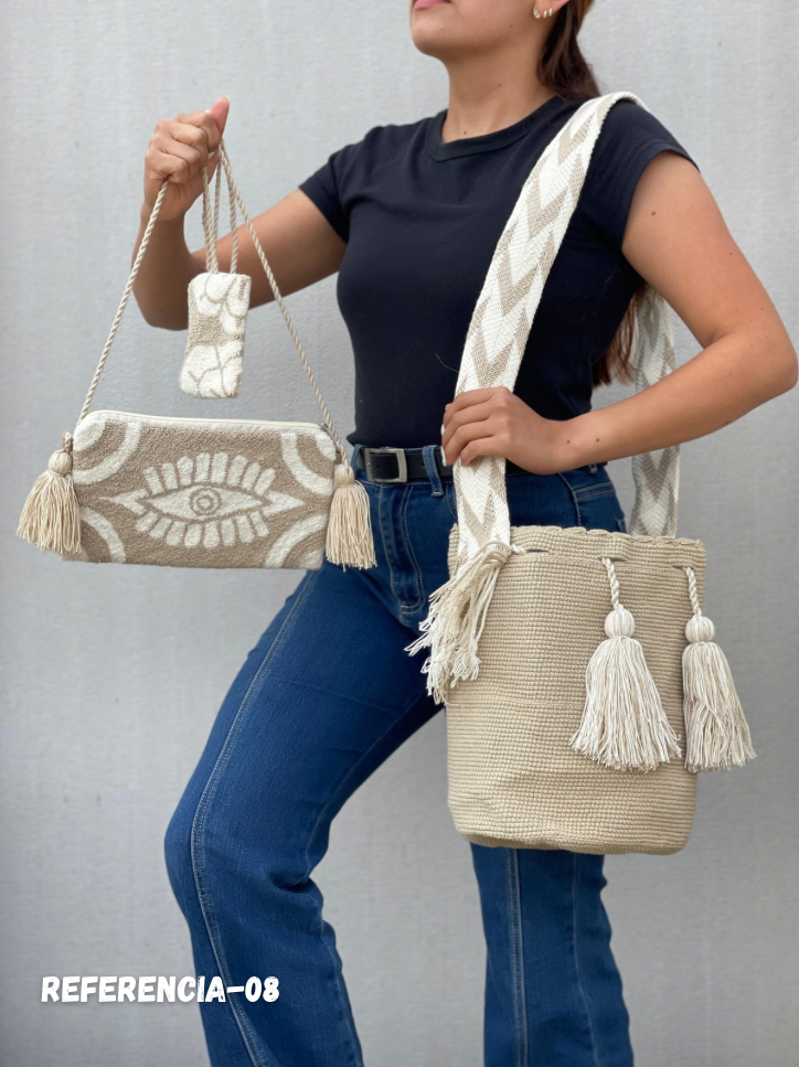 💫 Combo Wayuu: Mochila GRANDE+ Monedero + Sobre Artesanal🎁