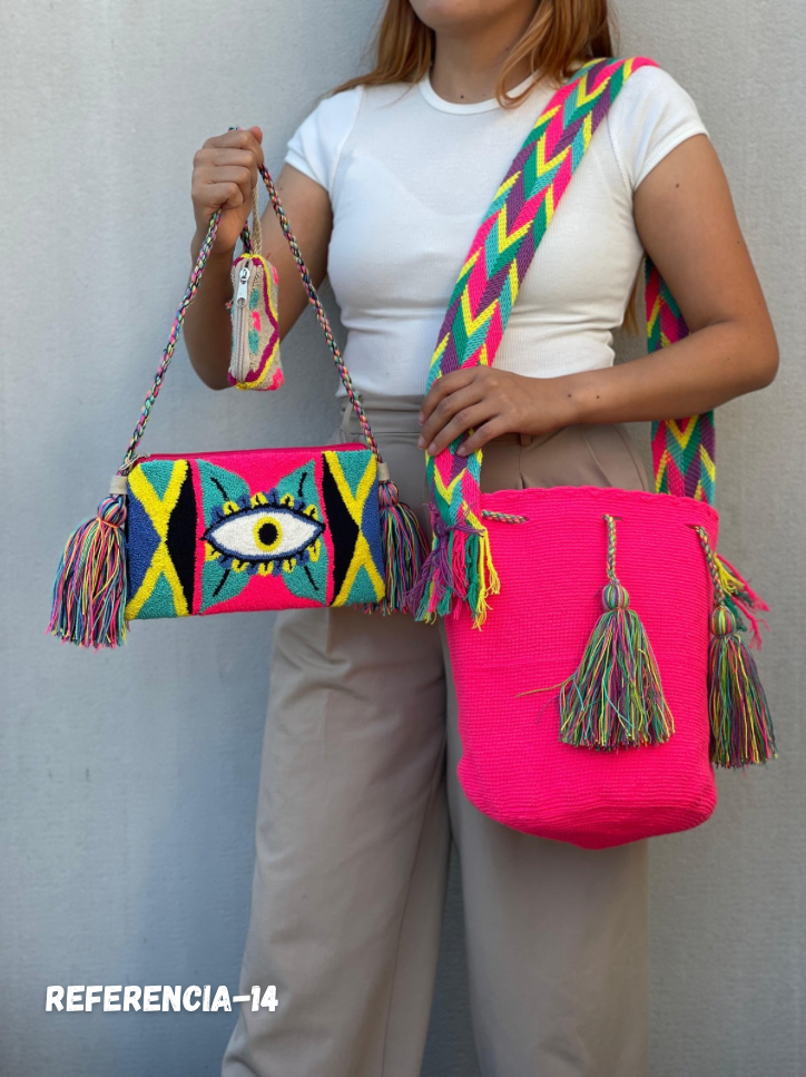 💫 Combo Wayuu: Mochila GRANDE+ Monedero + Sobre Artesanal🎁
