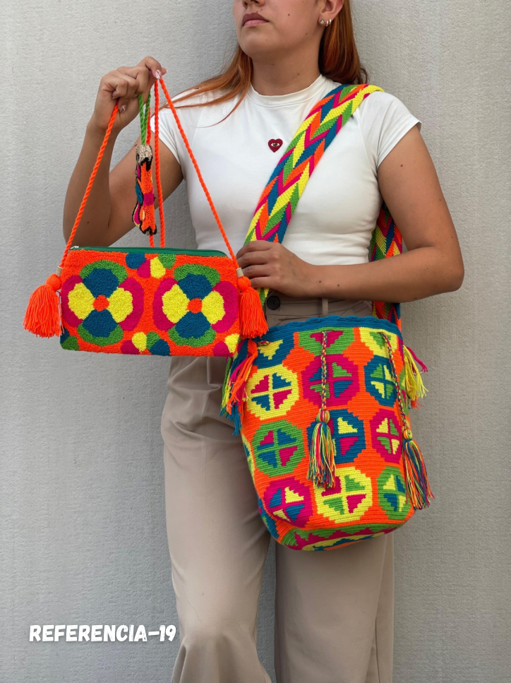 💫 Combo Wayuu: Mochila GRANDE Diseño+ Sobre + (MONEDERO GRATIS) 🎁