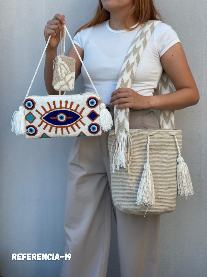 💫 Combo Wayuu: Mochila GRANDE+ Monedero + Sobre Artesanal🎁