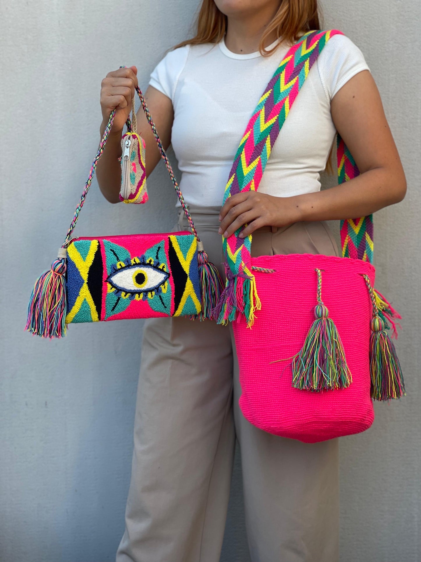 💫 Combo Wayuu: Mochila GRANDE+ Monedero + Sobre Artesanal🎁