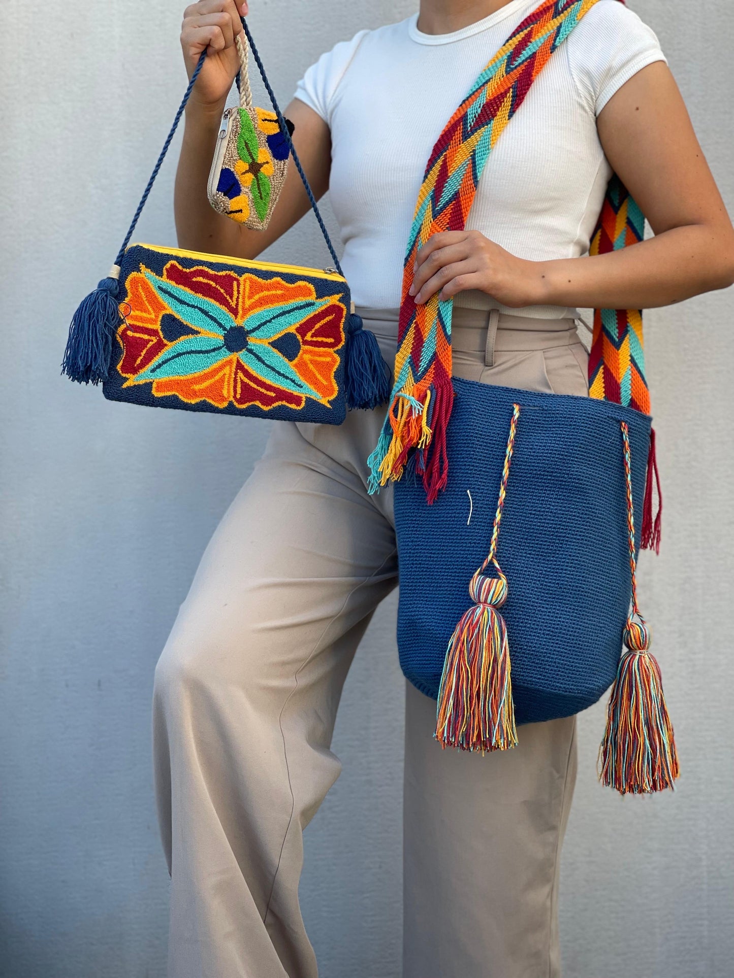 💫 Combo Wayuu: Mochila GRANDE+ Monedero + Sobre Artesanal🎁