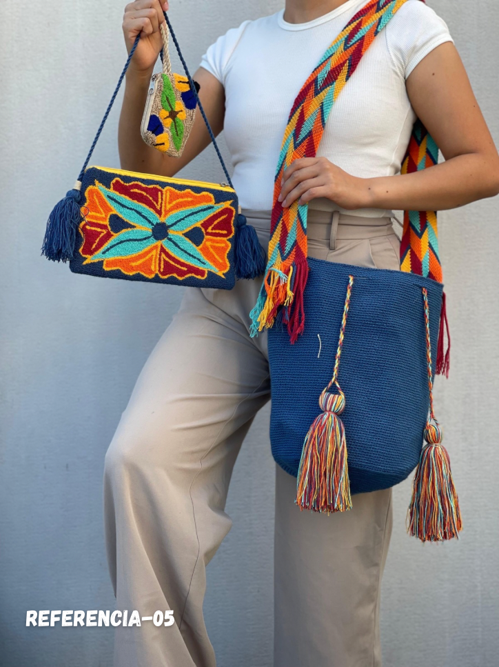 💫 Combo Wayuu: Mochila GRANDE+ Monedero + Sobre Artesanal🎁