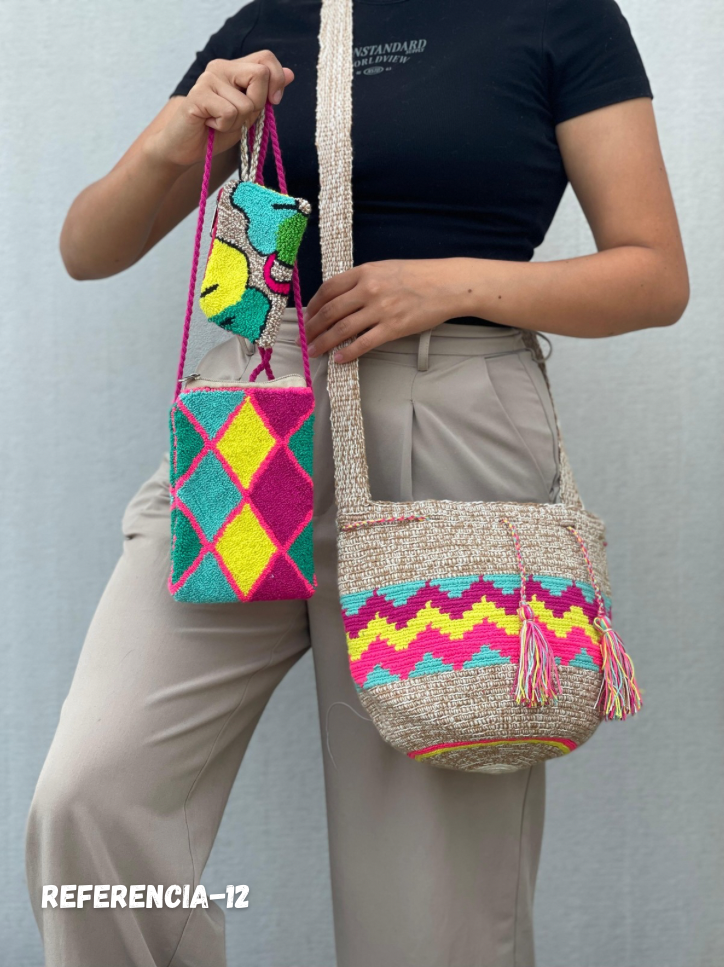 ✨Combo: Mochila MEDIANA Diseño+ Portacelular + (MONEDERO GRATIS) 🎁
