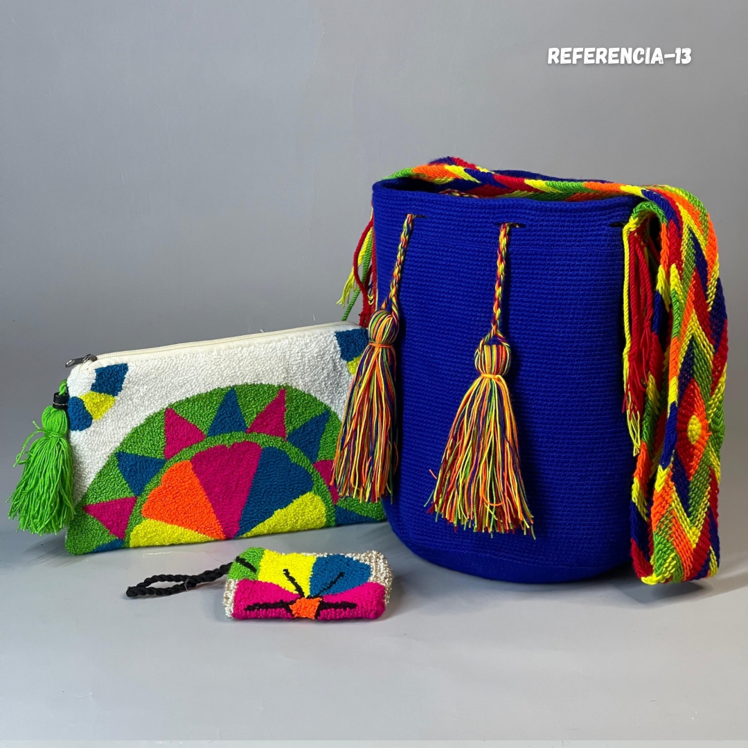 💫 Combo Wayuu: Mochila GRANDE+ Monedero + Sobre Artesanal🎁