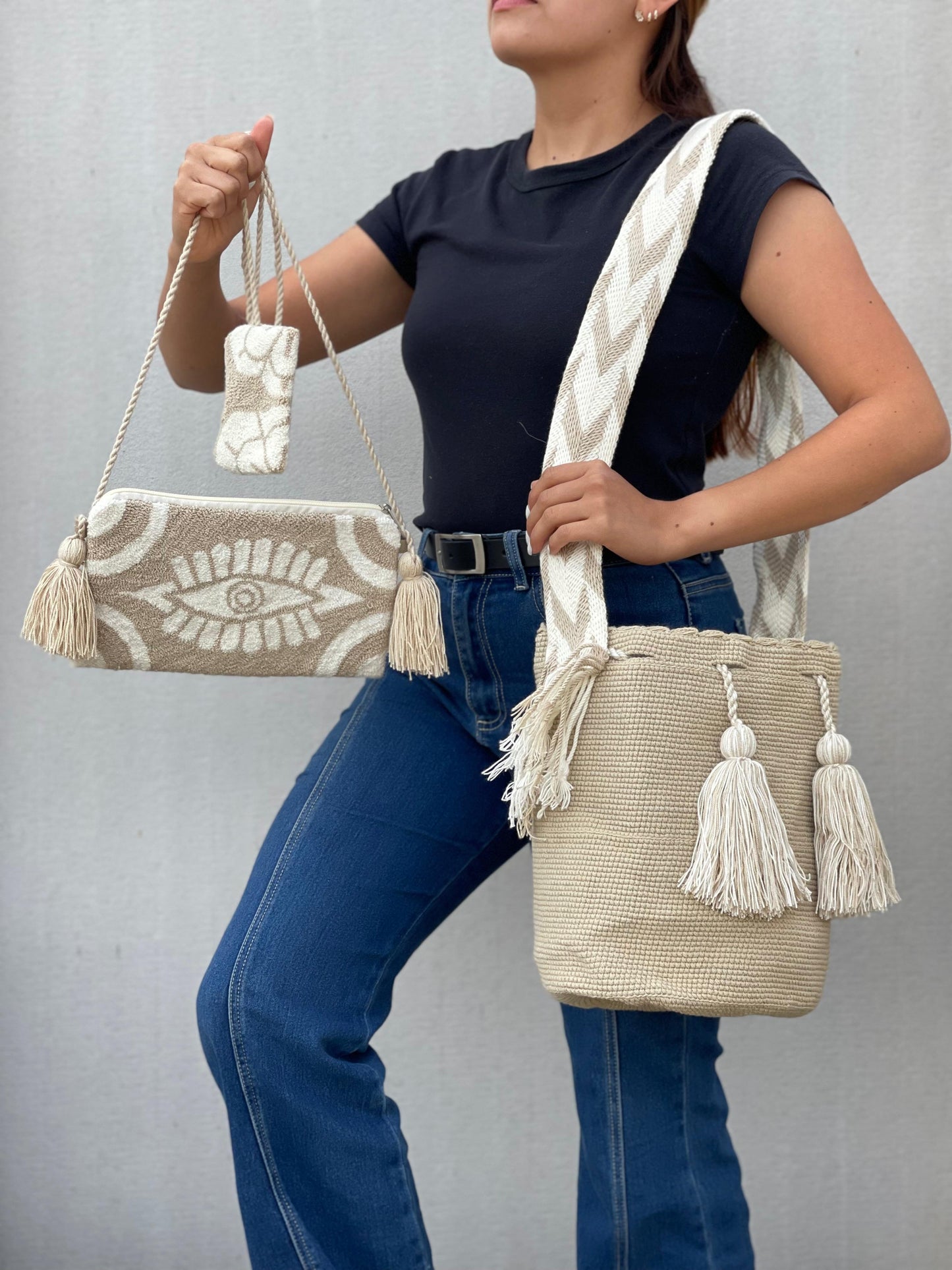 💫 Combo Wayuu: Mochila GRANDE+ Monedero + Sobre Artesanal🎁