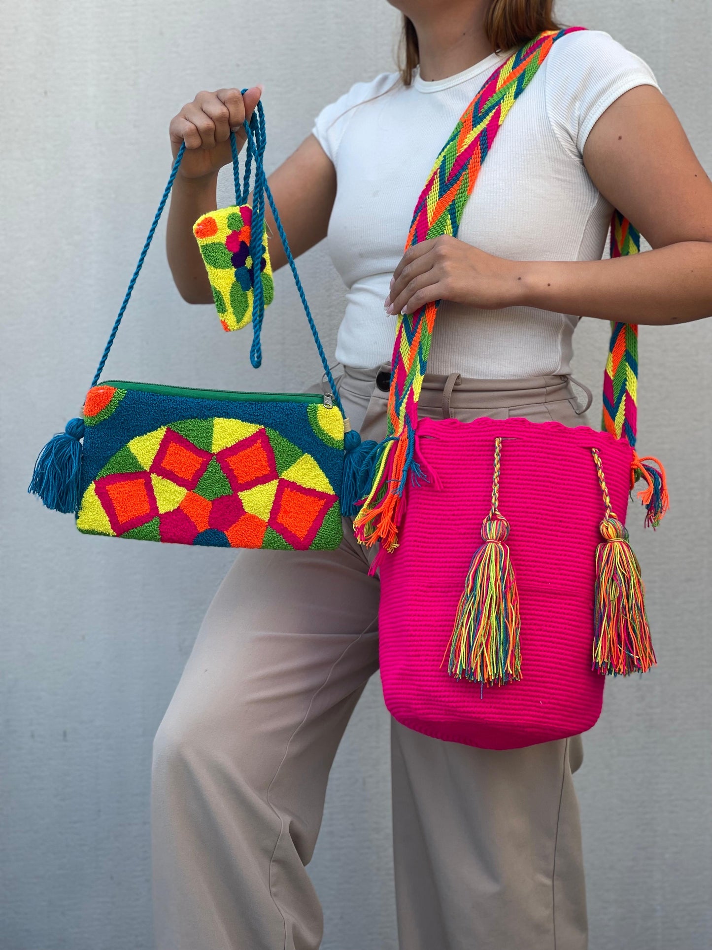 💫 Combo Wayuu: Mochila GRANDE+ Monedero + Sobre Artesanal🎁