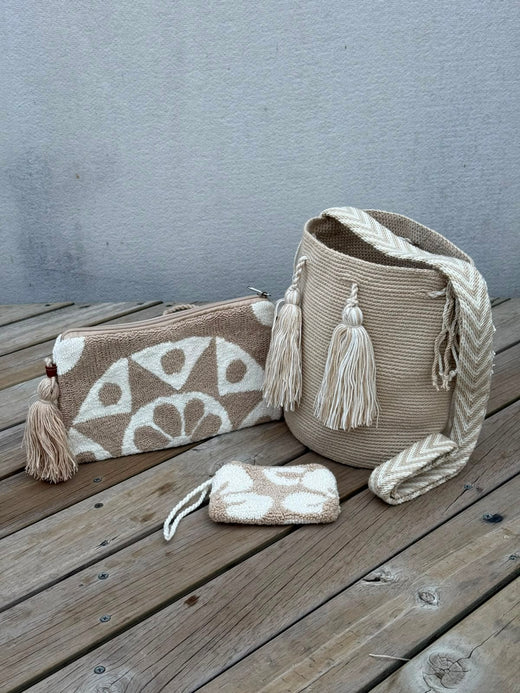 Combos Wayuu: Mochila MEDIANA + Sobre + (MONEDERO GRATIS)