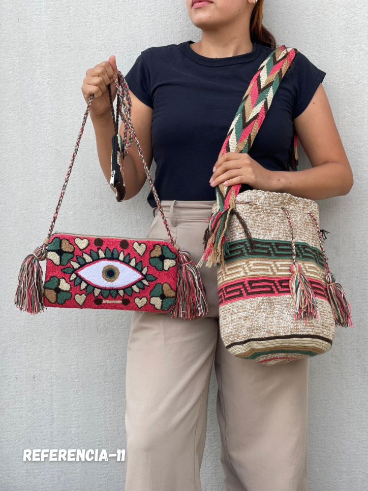 💫 Combo Wayuu: Mochila GRANDE Diseño+ Sobre + (MONEDERO GRATIS) 🎁
