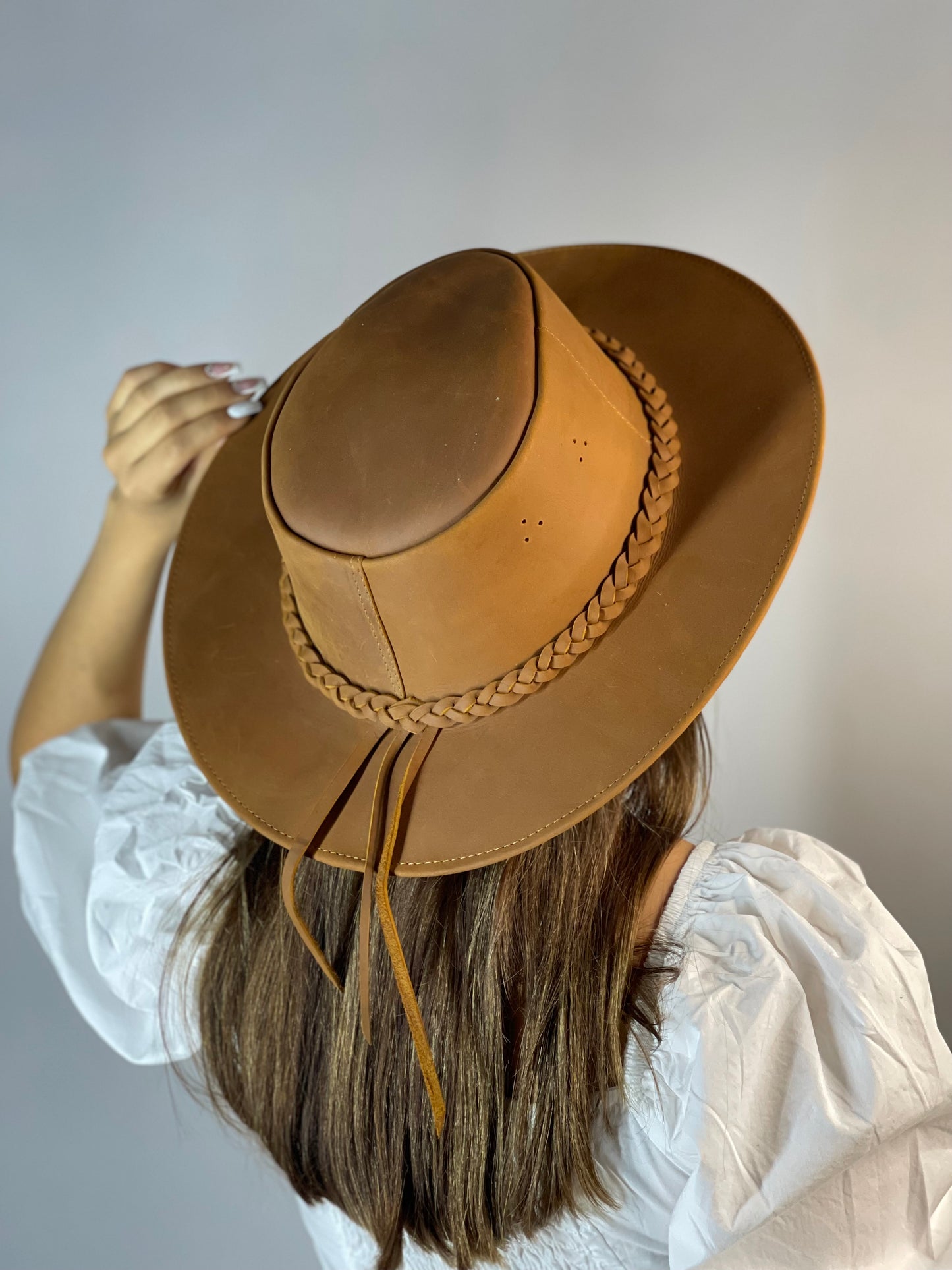 Sombrero Cuero Correas