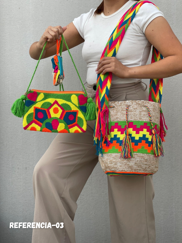 💫 Combo Wayuu: Mochila GRANDE Diseño+ Sobre + (MONEDERO GRATIS) 🎁
