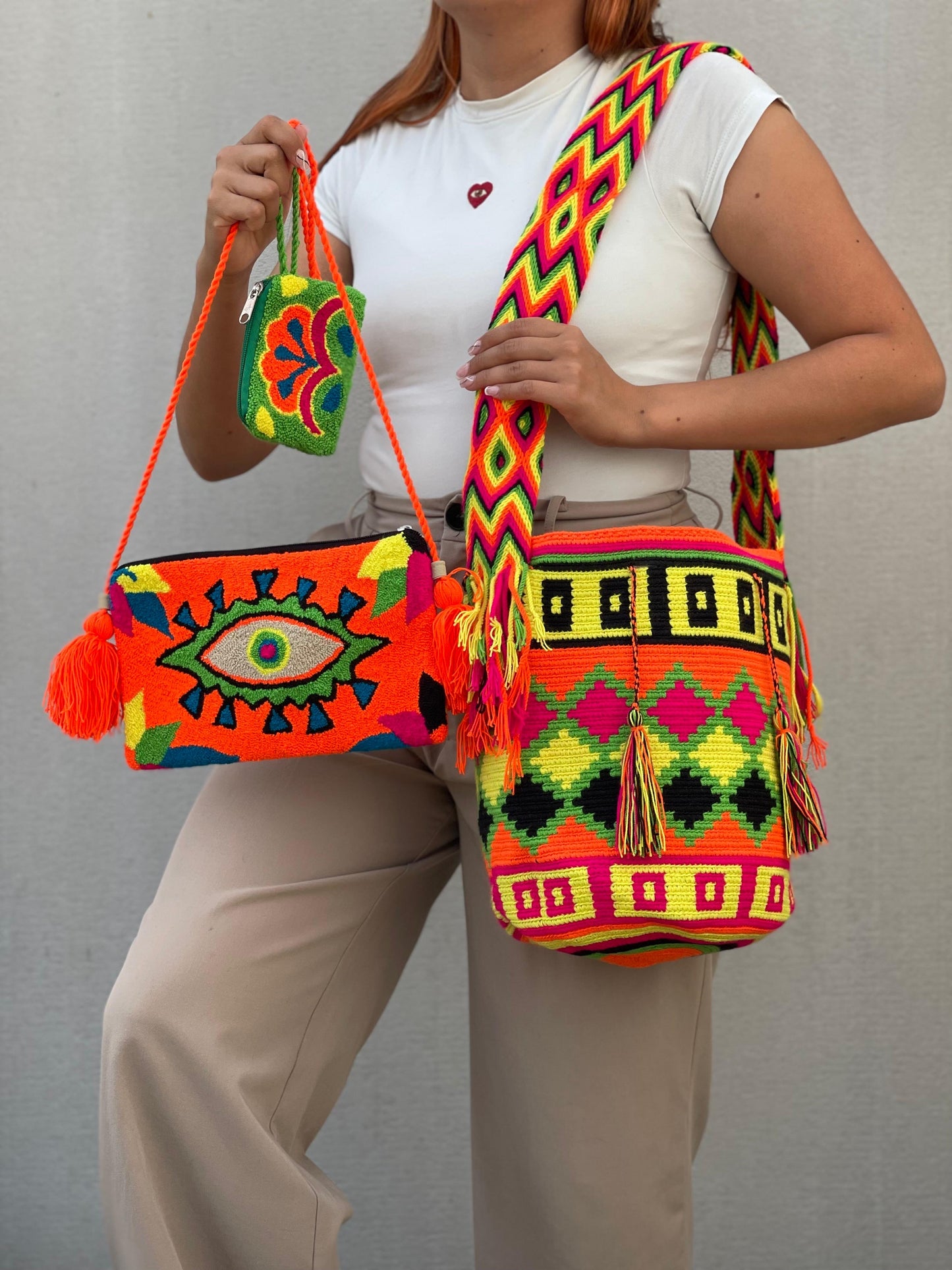 💫 Combo Wayuu: Mochila GRANDE Diseño+ Sobre + (MONEDERO GRATIS) 🎁