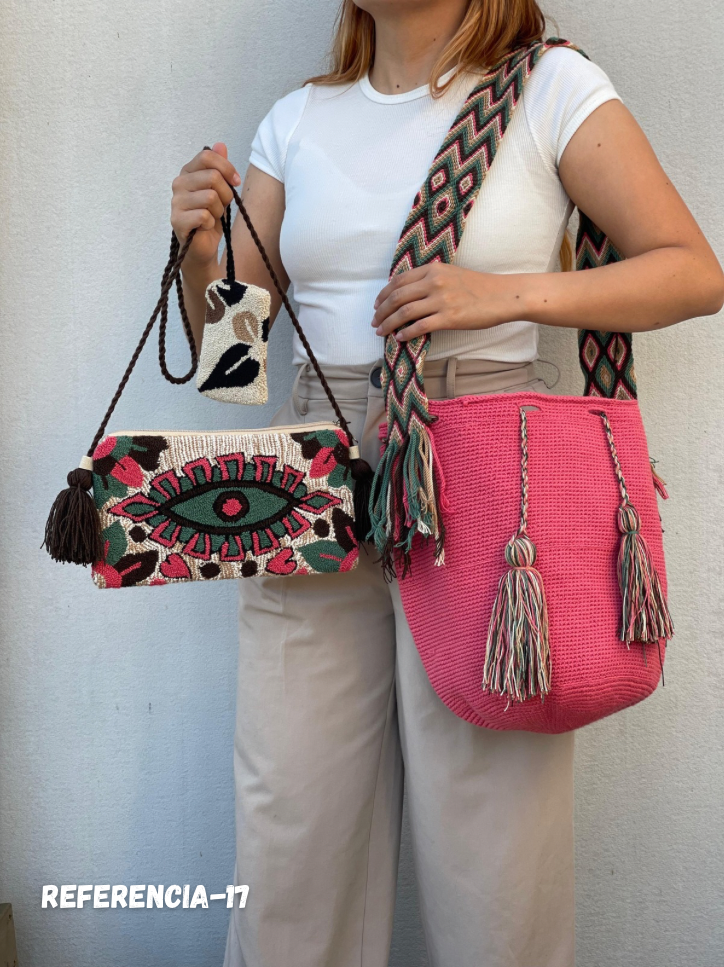 💫 Combo Wayuu: Mochila GRANDE+ Monedero + Sobre Artesanal🎁