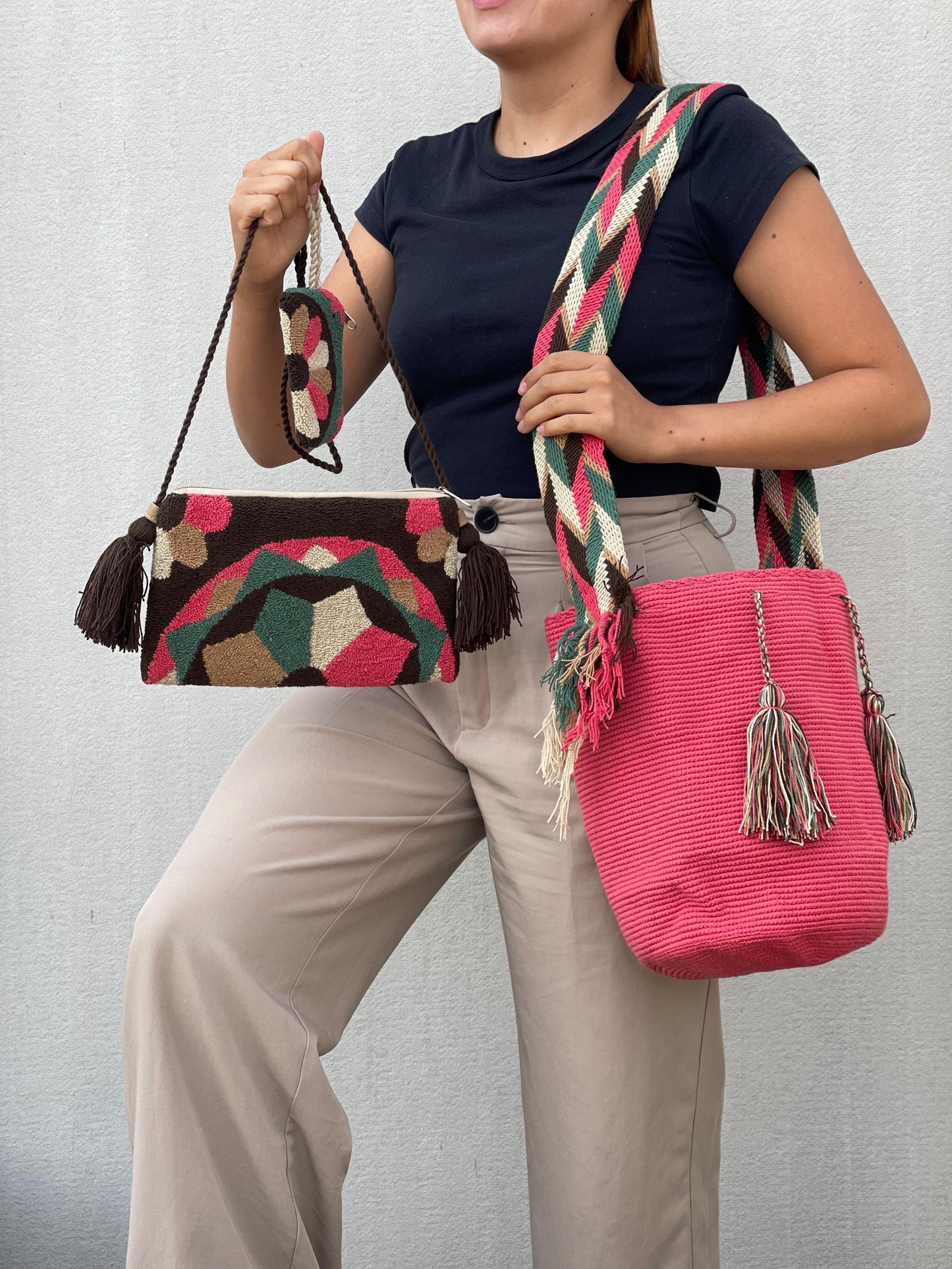 💫 Combo Wayuu: Mochila GRANDE+ Monedero + Sobre Artesanal🎁