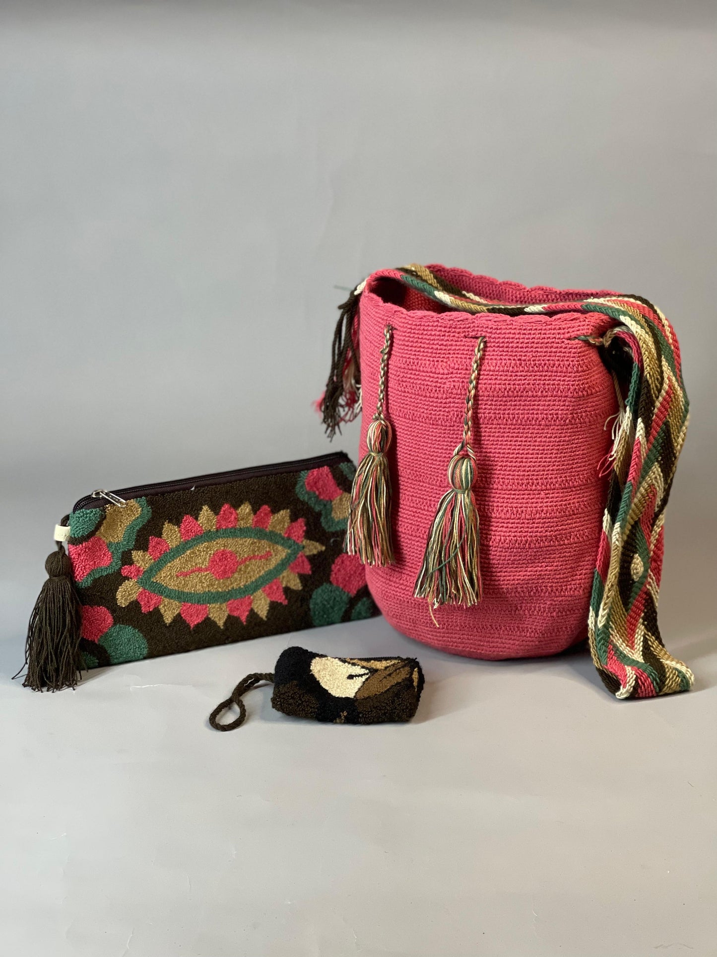 💫 Combo Wayuu: Mochila GRANDE+ Monedero + Sobre Artesanal🎁