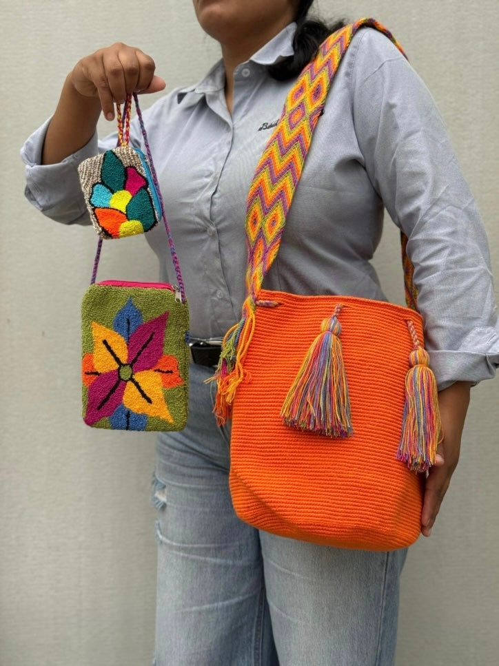 Combo: Mochila GRANDE + Portacelular + (MONEDERO GRATIS)