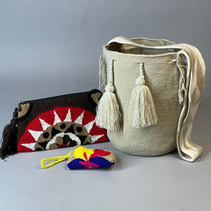 💫 Combo Wayuu: Mochila GRANDE+ Sobre + (MONEDERO GRATIS) 🎁