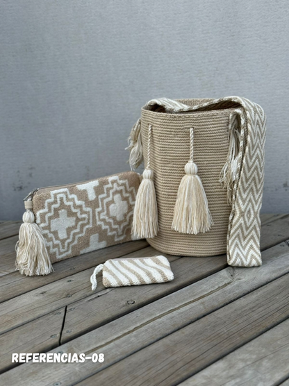 💫 Combo Wayuu: Mochila GRANDE+ Monedero + Sobre Artesanal🎁