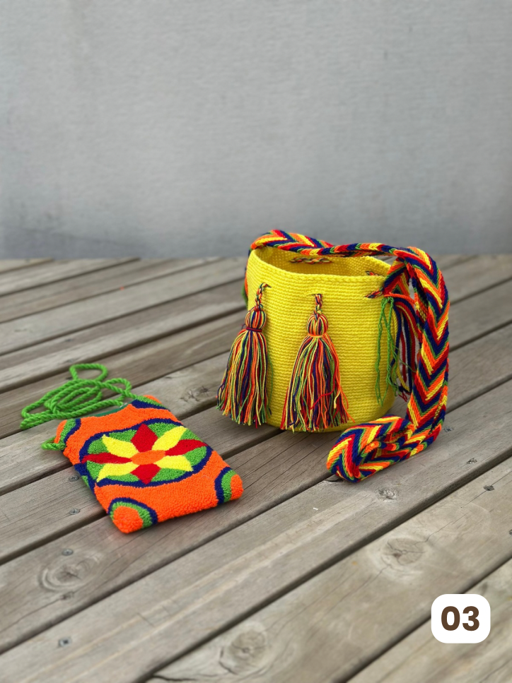 🎒📱 Combo Wayuu: Mochila Pequeña + PortaCelular 🚚✨