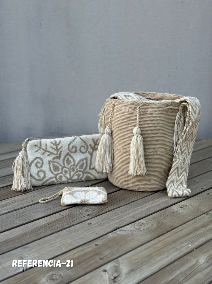 💫 Combo Wayuu: Mochila GRANDE+ Monedero + Sobre Artesanal🎁