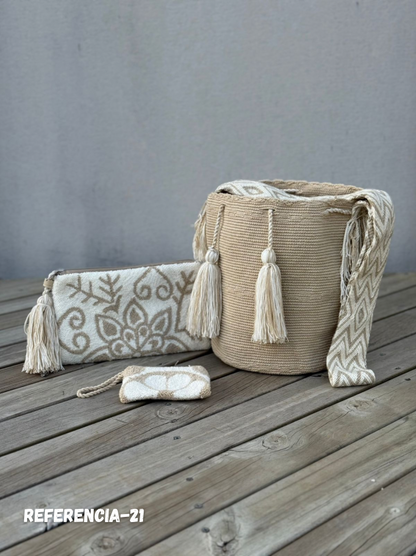 💫 Combo Wayuu: Mochila GRANDE+ Monedero + Sobre Artesanal🎁