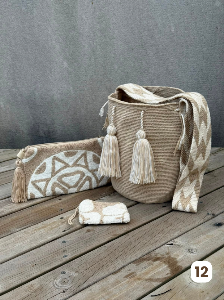 💫 Combo Wayuu: Mochila GRANDE+ Monedero + Sobre Artesanal🎁