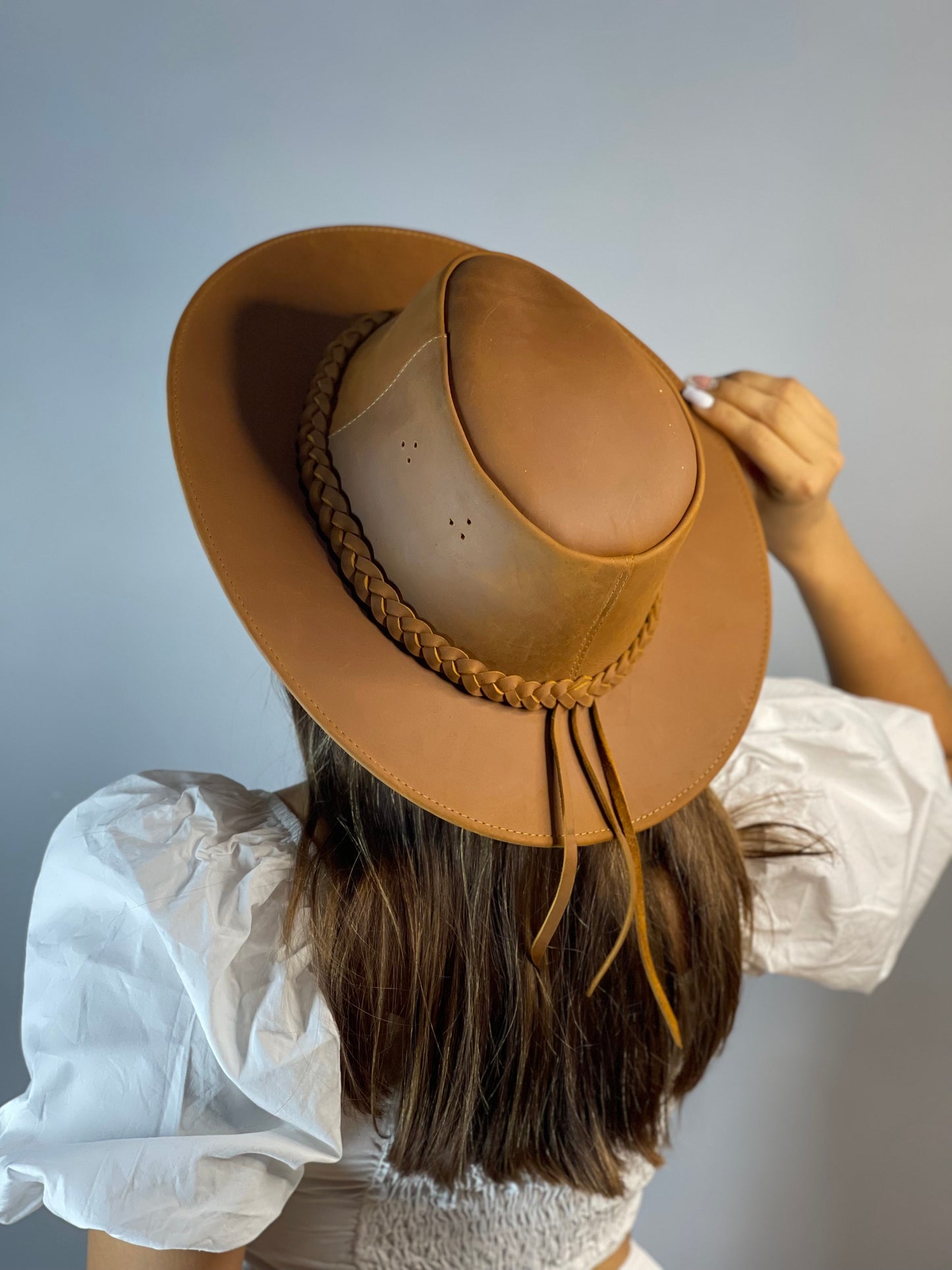 Sombrero Cuero Correas