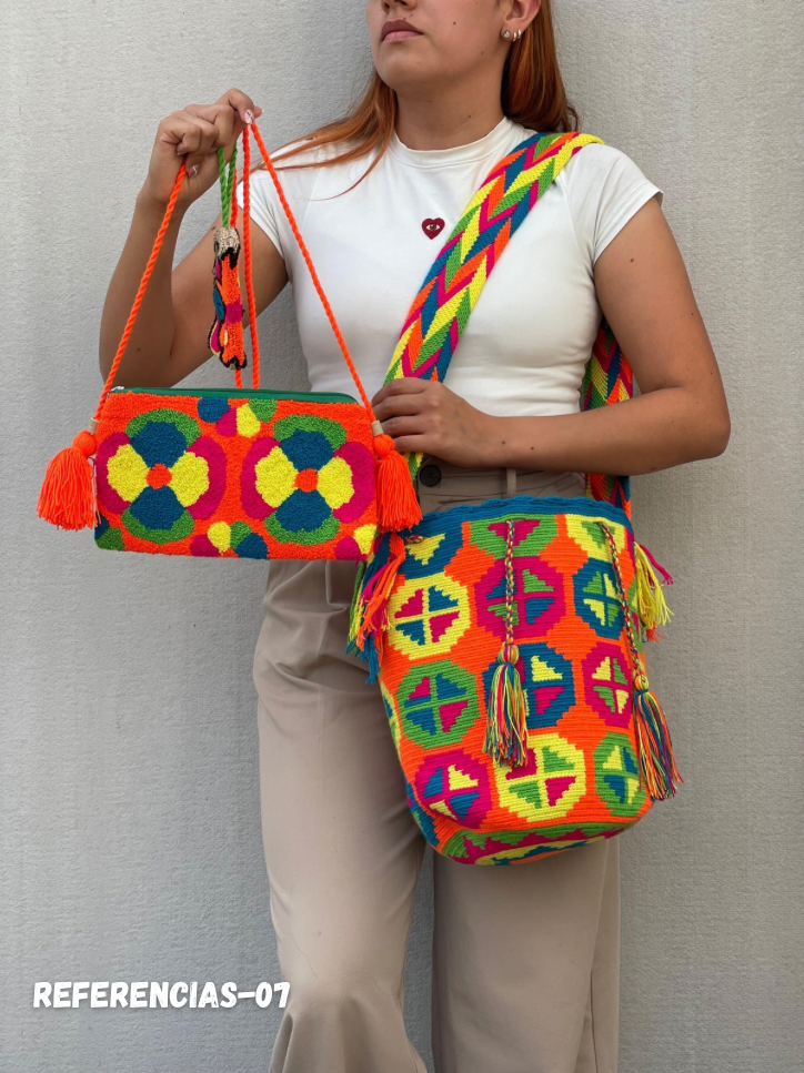 💫 Combo Wayuu: Mochila GRANDE Diseño+ Sobre + (MONEDERO GRATIS) 🎁