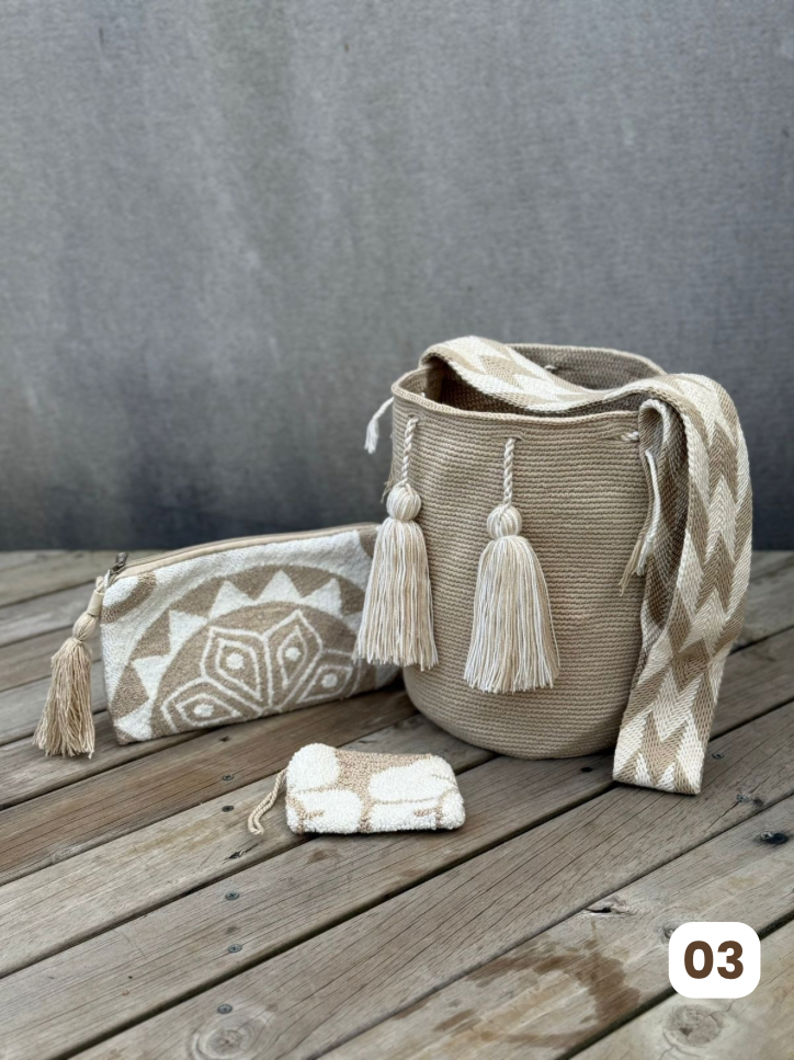💫 Combo Wayuu: Mochila GRANDE+ Monedero + Sobre Artesanal🎁