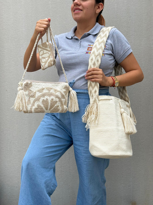 💫 Combo Wayuu: Mochila GRANDE+ Monedero + Sobre Artesanal🎁