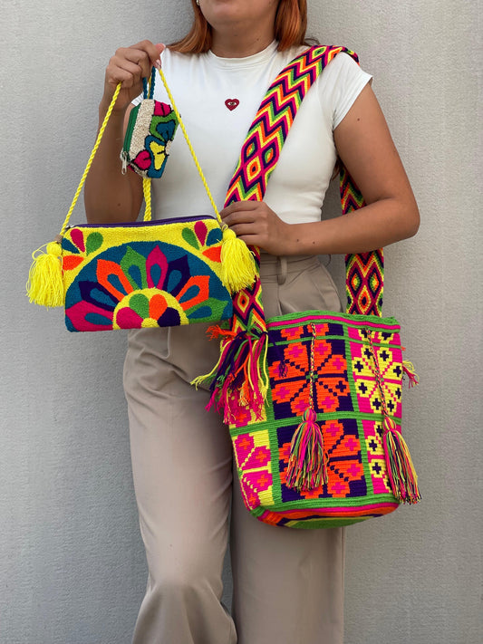 💫 Combo Wayuu: Mochila GRANDE Diseño+ Sobre + (MONEDERO GRATIS) 🎁