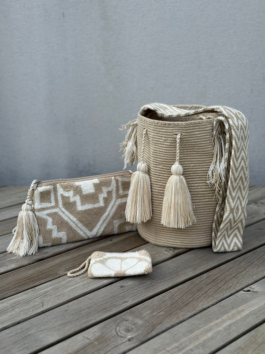 💫 Combo Wayuu: Mochila GRANDE+ Monedero + Sobre Artesanal🎁