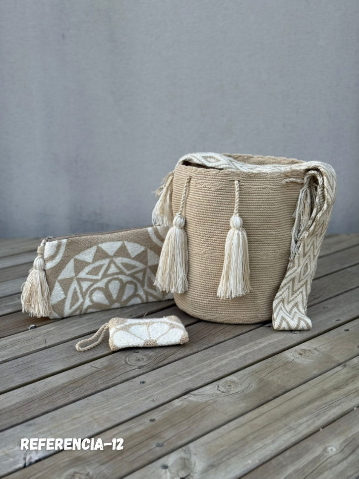 💫 Combo Wayuu: Mochila GRANDE+ Monedero + Sobre Artesanal🎁