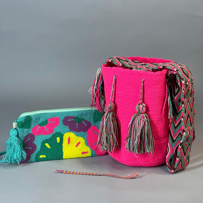 😱Combo Wayuu: Mochila GRANDE + Sobre Tapizado+ (MANILLA GRATIS) 🎁