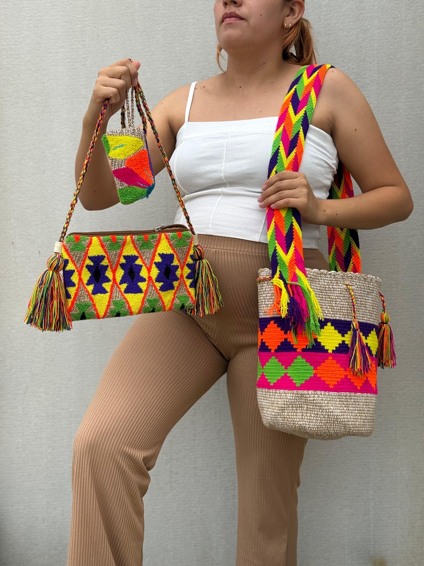 💫 Combo Wayuu: Mochila GRANDE Diseño+ Sobre + (MONEDERO GRATIS) 🎁