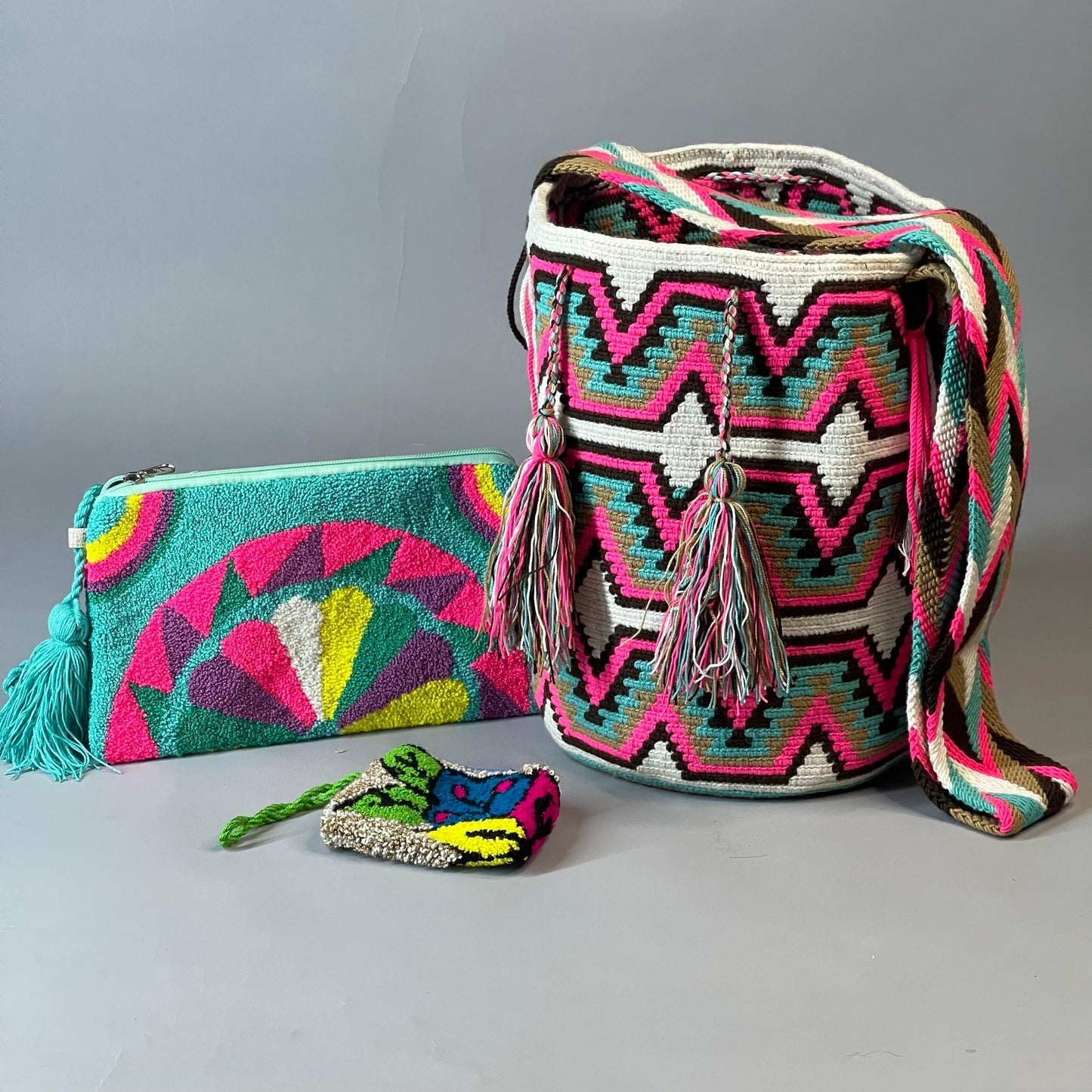 💫 Combo Wayuu: Mochila GRANDE Diseño+ Sobre + (MONEDERO GRATIS) 🎁