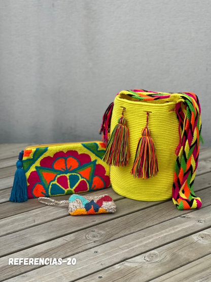 💫 Combo Wayuu: Mochila GRANDE+ Monedero + Sobre Artesanal🎁