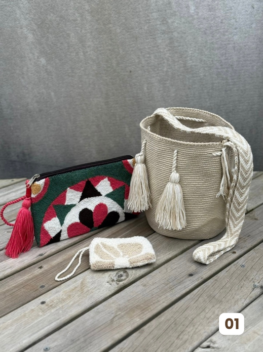 💫 Combos Wayuu: Mochila MEDIANA+ Sobre + (MONEDERO GRATIS) 🎁