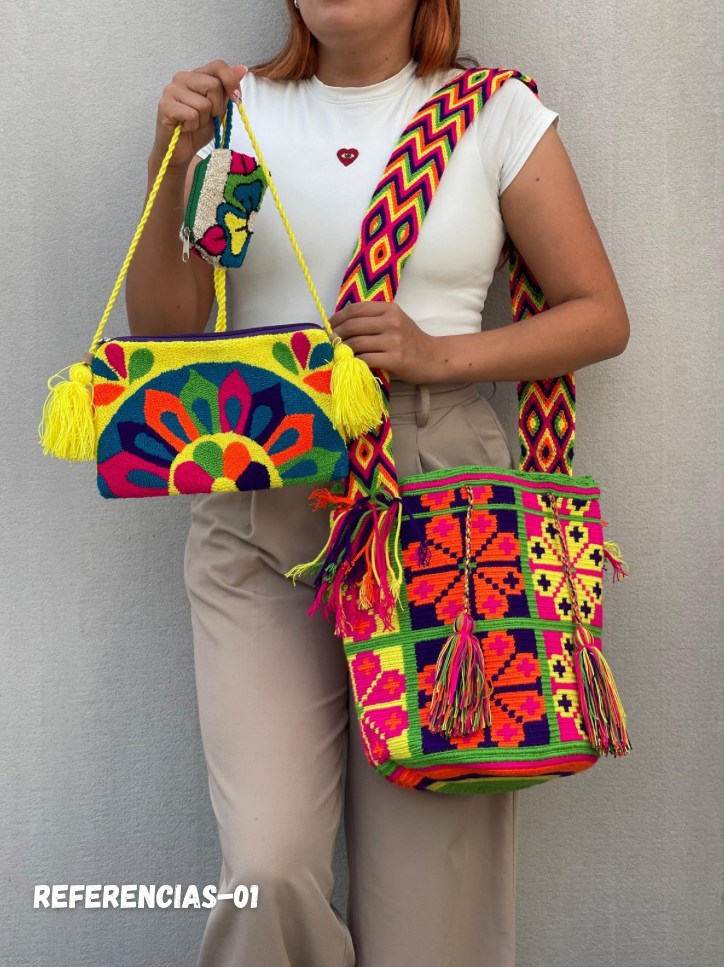 💫 Combo Wayuu: Mochila GRANDE Diseño+ Sobre + (MONEDERO GRATIS) 🎁