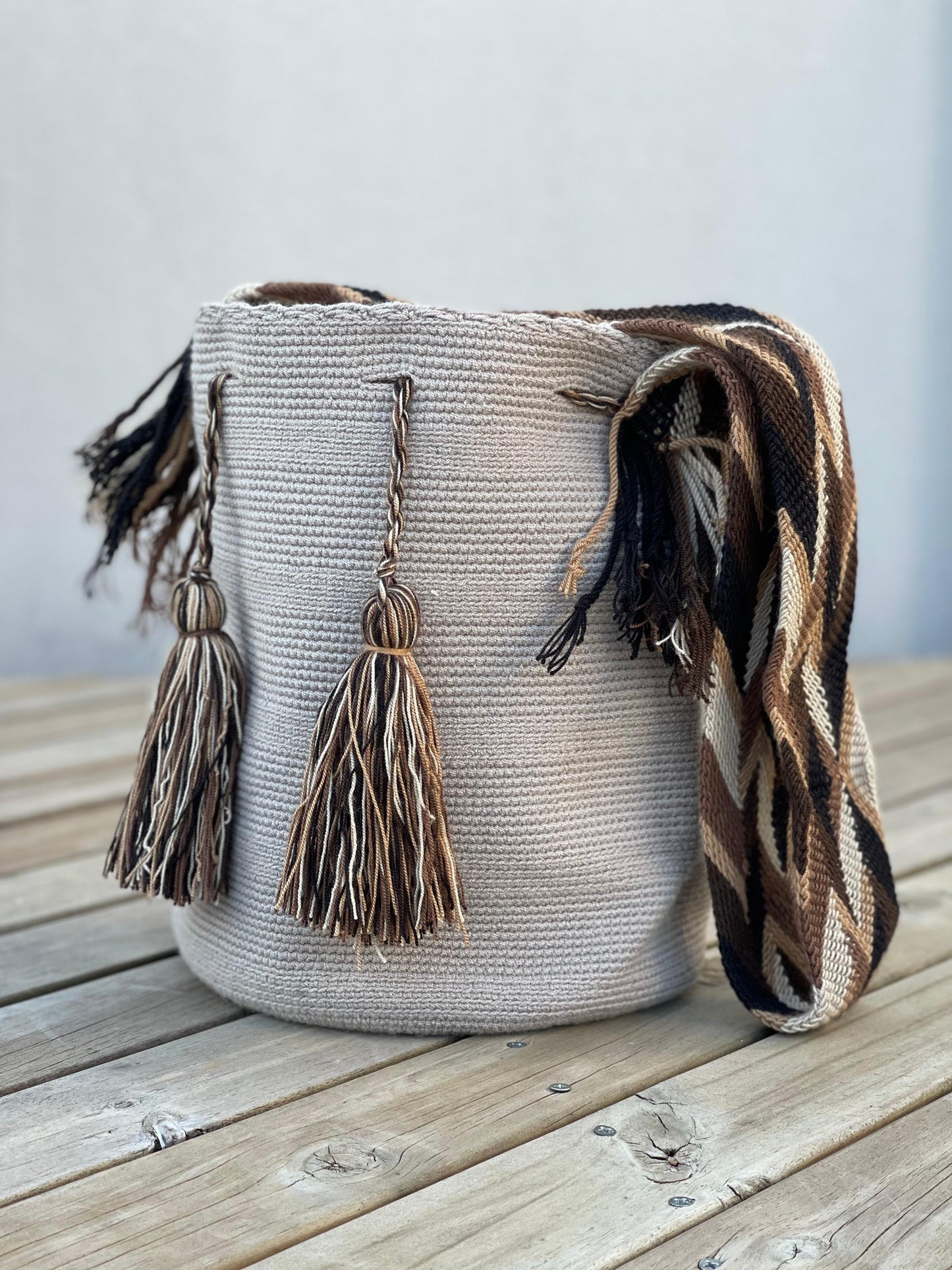 Mochila GRANDE Beige⭐️ (31x28)