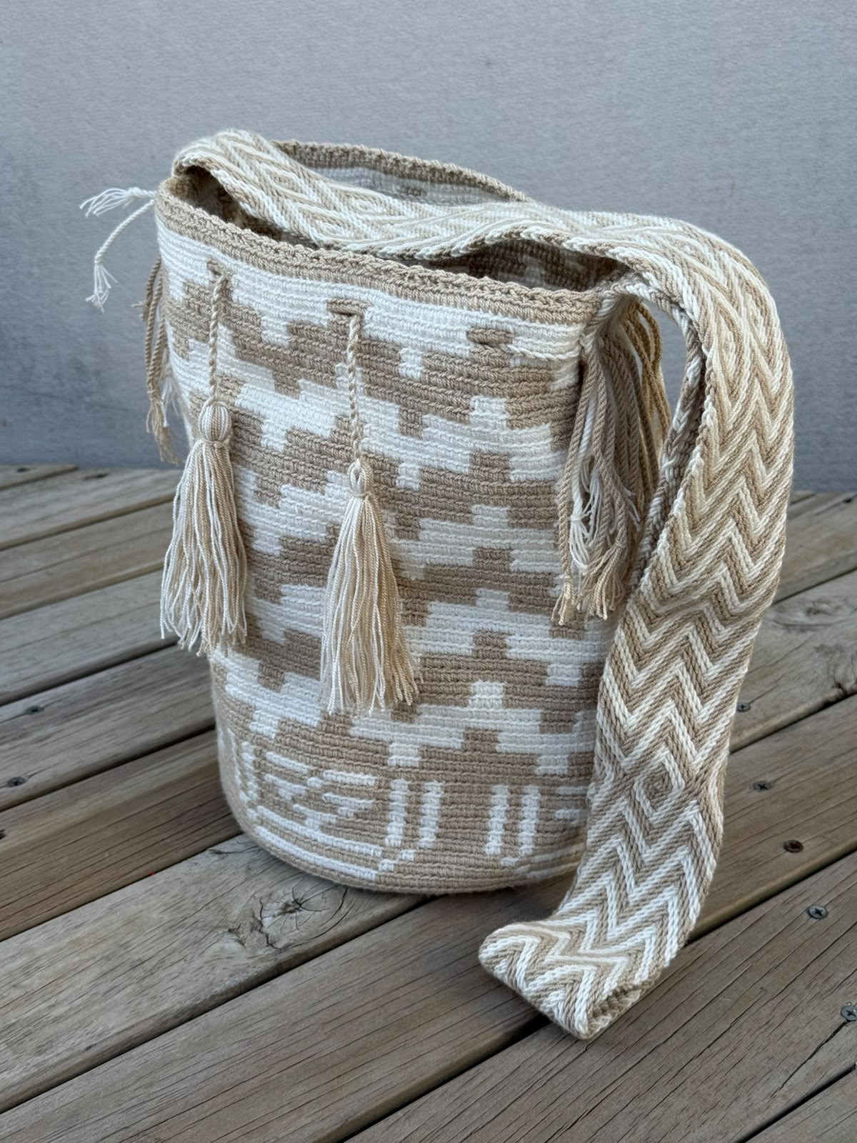 Mochila GRANDE Beige (31x28)