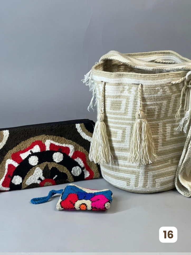 💫 Combo Wayuu: Mochila GRANDE Diseño+ Sobre + (MONEDERO GRATIS) 🎁