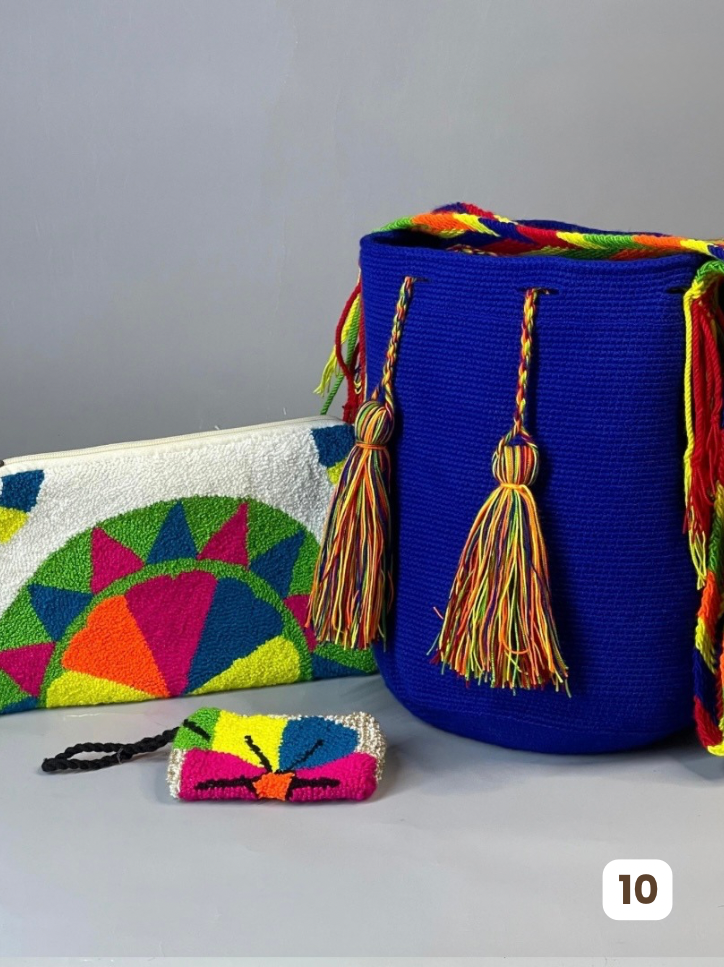 💫 Combo Wayuu: Mochila GRANDE+ Monedero + Sobre Artesanal🎁